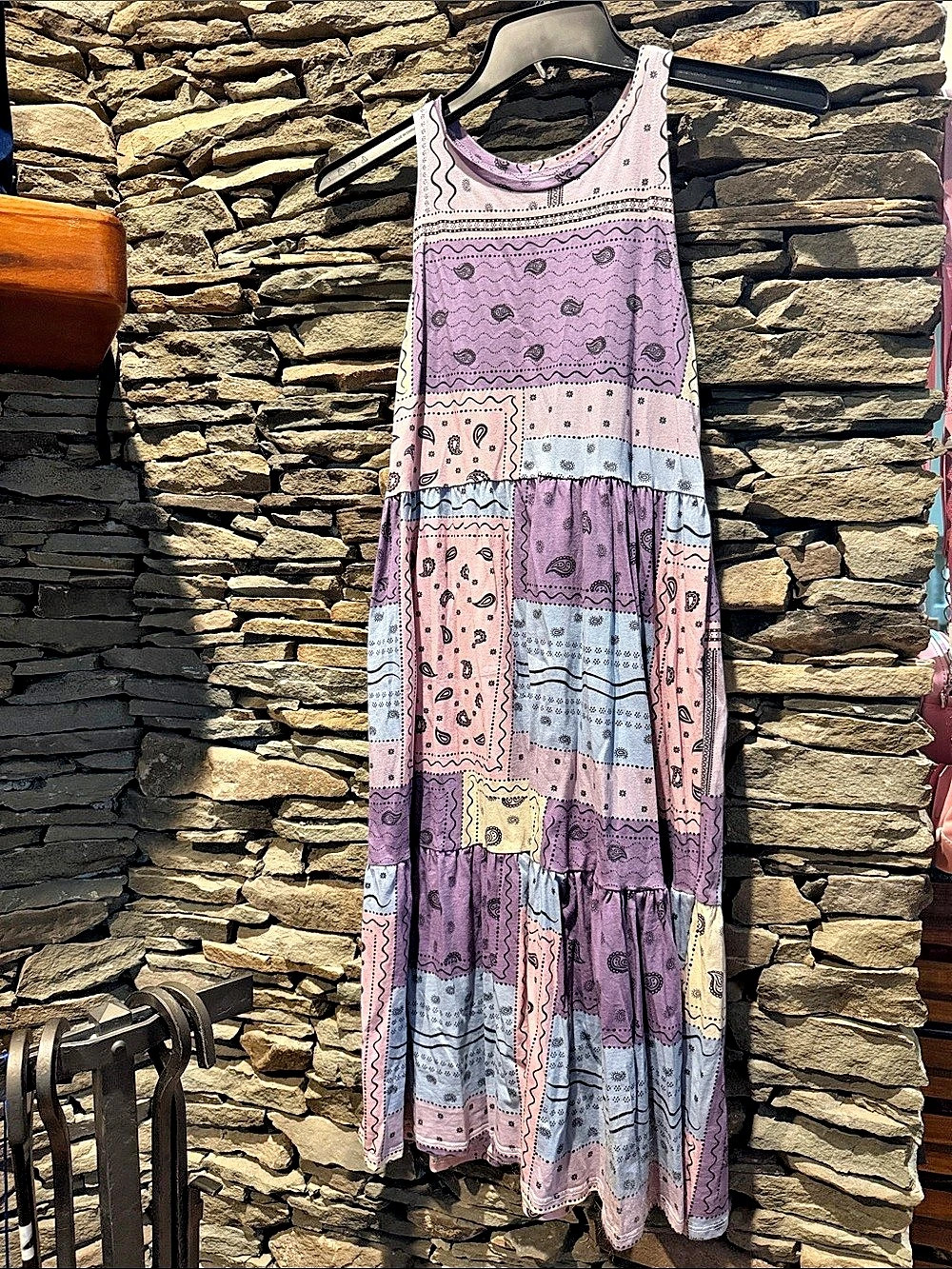 H&M Paisley Maxi Dress in Purple & Pink Size 12-14 Like New